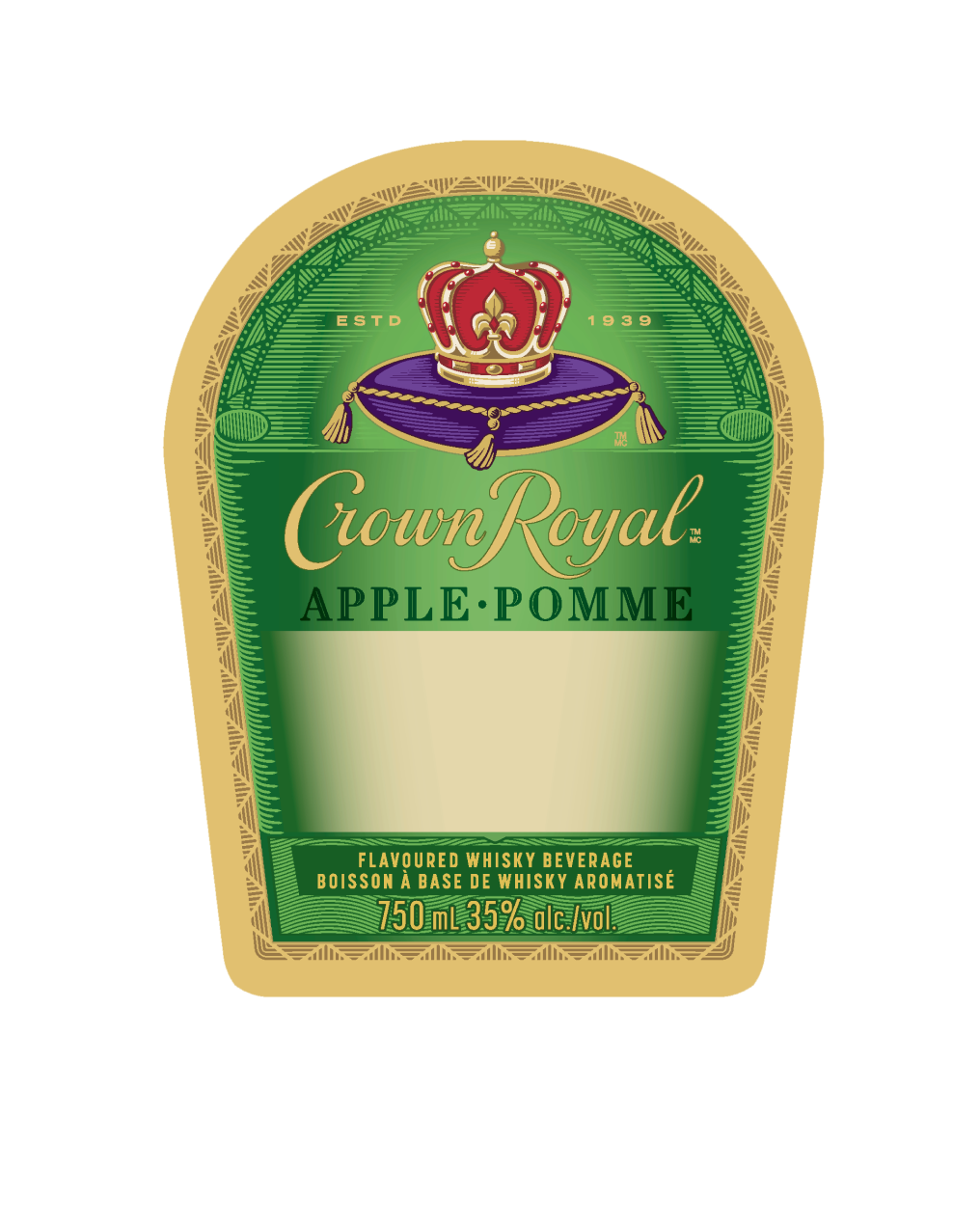 750ml Crown Royal Apple Flavoured Whisky Beverage