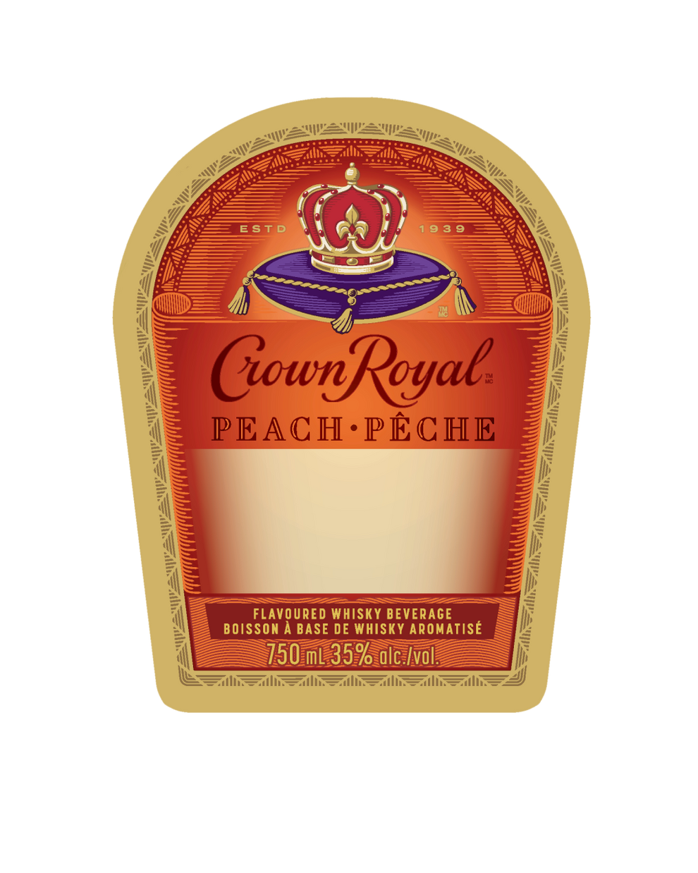 750ml Crown Royal Peach Flavoured Whisky Beverage Crown Royal Canada